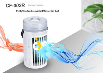 Carolx 14 Inch Tower Turbo Sensor Mini Cooling Cool Electric Fan Portable Dual Atomizer Humidifier -